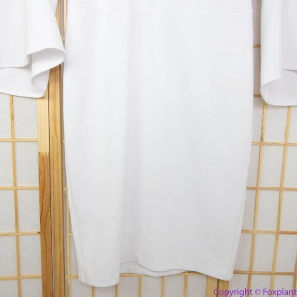 NEW Eloquii white Flare Sleeve Scuba Dress, 20 - Picture 5 of 15